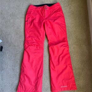 Columbia Womens Bright Red Coral Pink Snow Pants